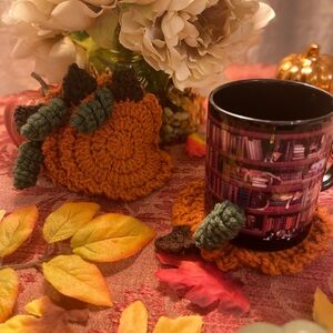 Pumpkin Coasters (orange) - Set of 4